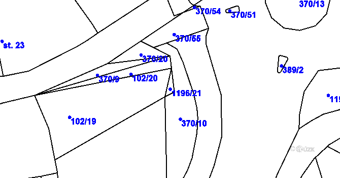 Parcela st. 1196/21 v KÚ Tajanov u Tupadel, Katastrální mapa
