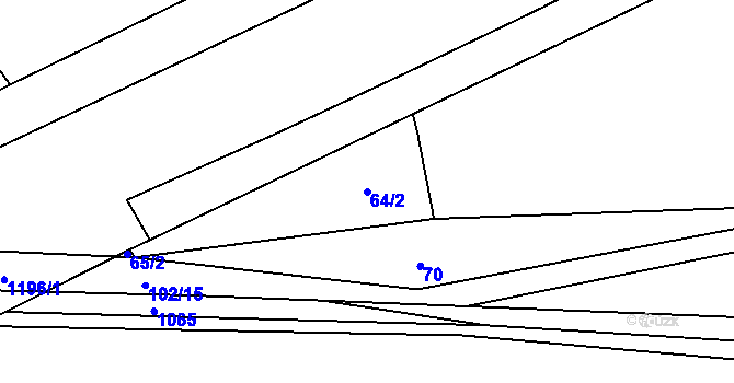 Parcela st. 64/2 v KÚ Tajanov u Tupadel, Katastrální mapa
