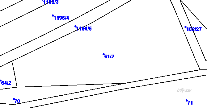 Parcela st. 61/2 v KÚ Tajanov u Tupadel, Katastrální mapa