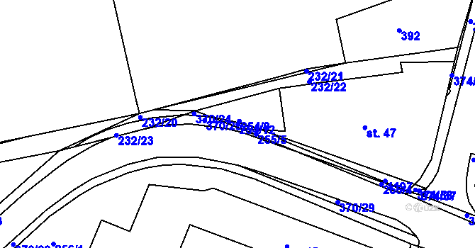 Parcela st. 254/12 v KÚ Tajanov u Tupadel, Katastrální mapa