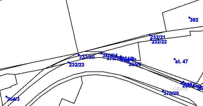 Parcela st. 370/24 v KÚ Tajanov u Tupadel, Katastrální mapa