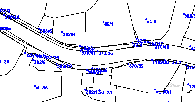 Parcela st. 370/26 v KÚ Tajanov u Tupadel, Katastrální mapa