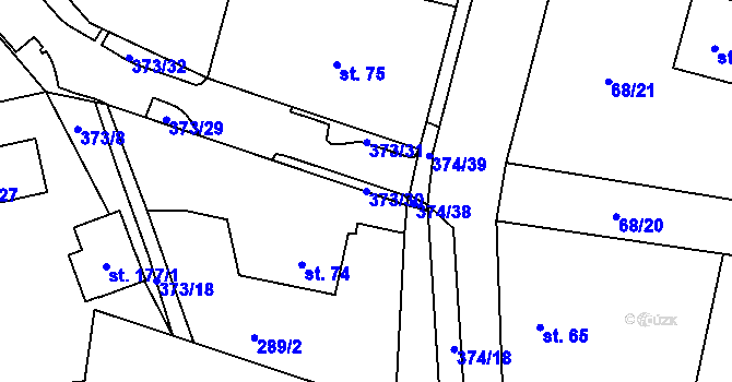 Parcela st. 373/30 v KÚ Tajanov u Tupadel, Katastrální mapa