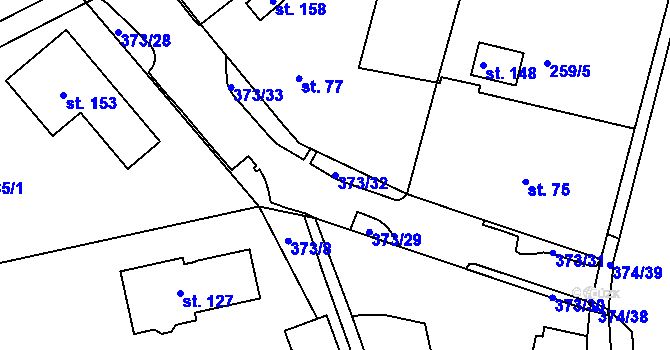 Parcela st. 373/32 v KÚ Tajanov u Tupadel, Katastrální mapa
