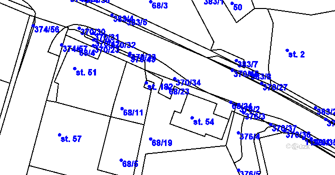 Parcela st. 68/23 v KÚ Tajanov u Tupadel, Katastrální mapa