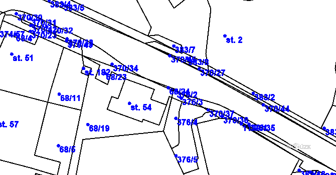 Parcela st. 68/24 v KÚ Tajanov u Tupadel, Katastrální mapa