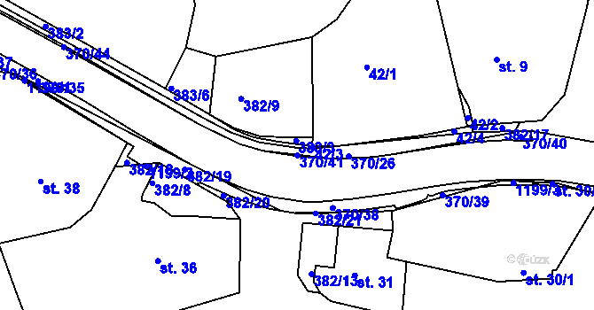 Parcela st. 370/41 v KÚ Tajanov u Tupadel, Katastrální mapa