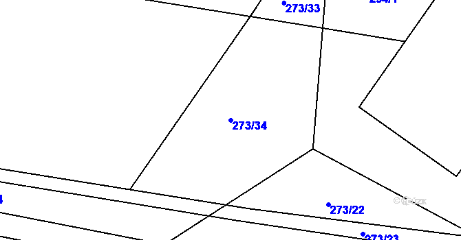 Parcela st. 273/34 v KÚ Tajanov u Tupadel, Katastrální mapa