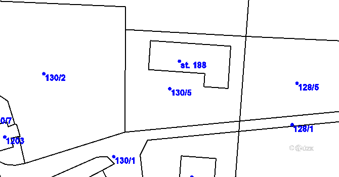 Parcela st. 130/5 v KÚ Tajanov u Tupadel, Katastrální mapa
