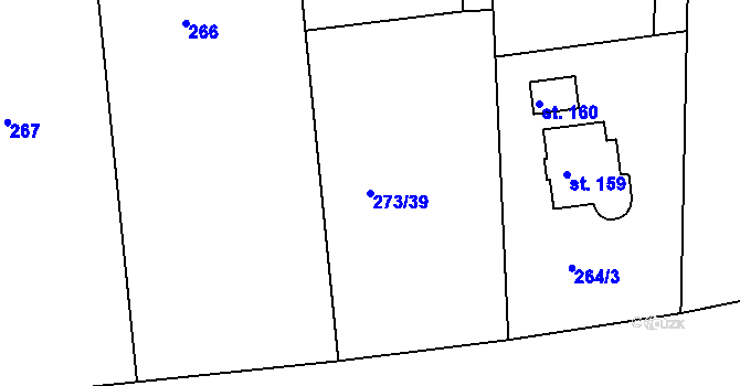 Parcela st. 273/39 v KÚ Tajanov u Tupadel, Katastrální mapa