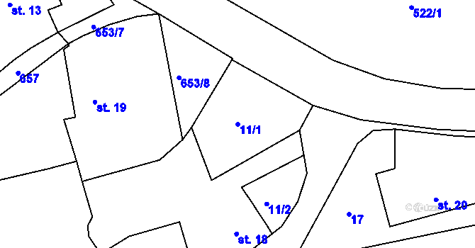 Parcela st. 11/1 v KÚ Tupadly u Klatov, Katastrální mapa