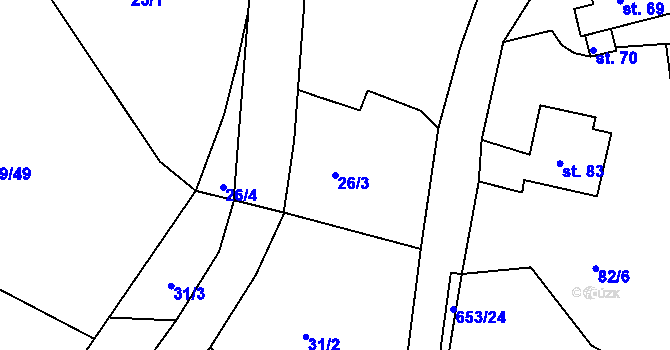 Parcela st. 26/3 v KÚ Tupadly u Klatov, Katastrální mapa