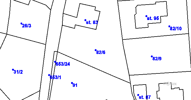 Parcela st. 82/6 v KÚ Tupadly u Klatov, Katastrální mapa