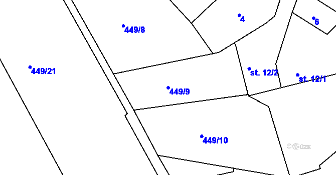 Parcela st. 449/9 v KÚ Tupadly u Klatov, Katastrální mapa
