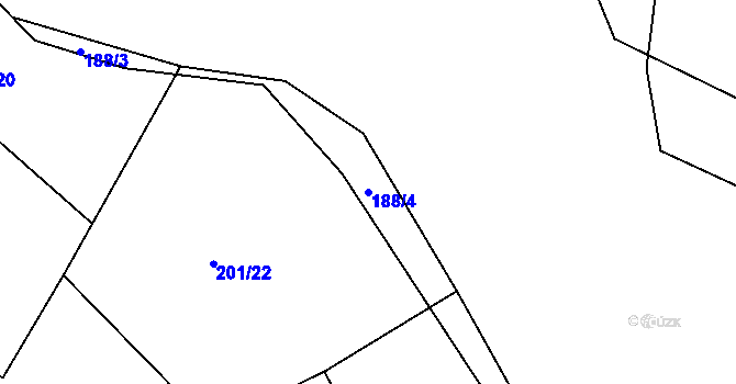 Parcela st. 188/4 v KÚ Tupadly u Klatov, Katastrální mapa