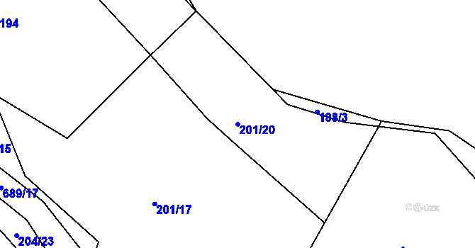 Parcela st. 201/20 v KÚ Tupadly u Klatov, Katastrální mapa