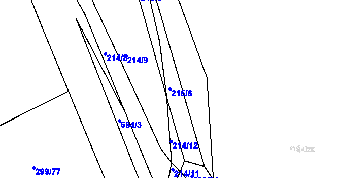 Parcela st. 215/6 v KÚ Tupadly u Klatov, Katastrální mapa