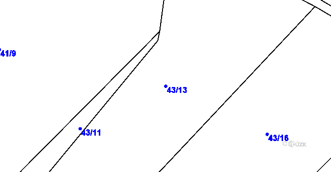 Parcela st. 43/13 v KÚ Věckovice u Janovic nad Úhlavou, Katastrální mapa
