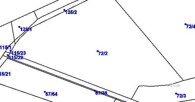 Parcela st. 72/2 v KÚ Věckovice u Janovic nad Úhlavou, Katastrální mapa