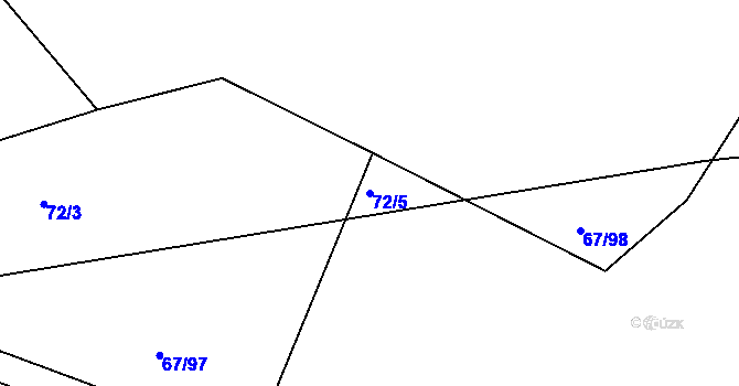 Parcela st. 72/5 v KÚ Věckovice u Janovic nad Úhlavou, Katastrální mapa