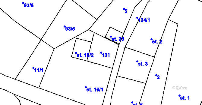Parcela st. 131 v KÚ Věckovice u Janovic nad Úhlavou, Katastrální mapa