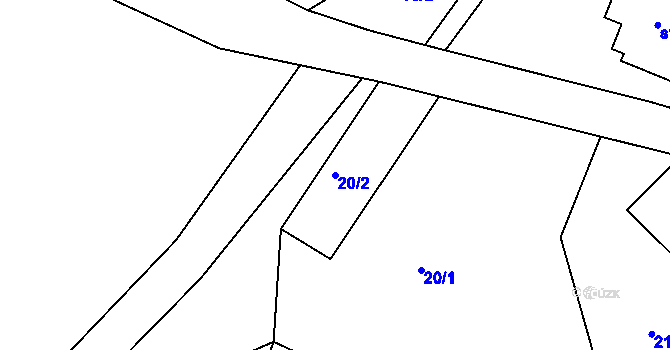 Parcela st. 20/2 v KÚ Tupesy u Přelouče, Katastrální mapa