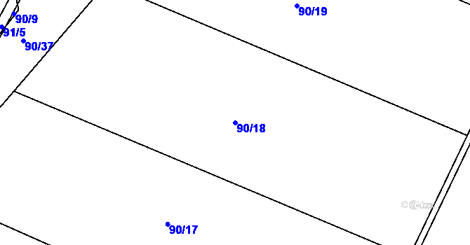 Parcela st. 90/18 v KÚ Tupesy u Přelouče, Katastrální mapa