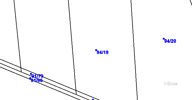 Parcela st. 94/19 v KÚ Tupesy u Přelouče, Katastrální mapa
