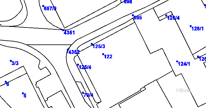 Parcela st. 122 v KÚ Tupesy na Moravě, Katastrální mapa