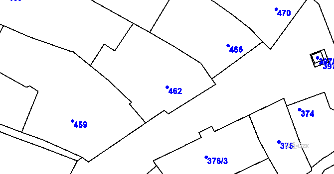 Parcela st. 462 v KÚ Tupesy na Moravě, Katastrální mapa