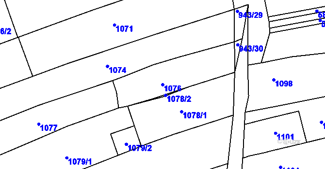 Parcela st. 1076 v KÚ Tupesy na Moravě, Katastrální mapa