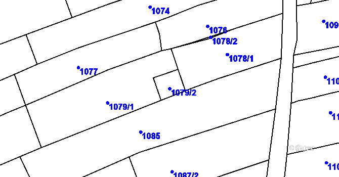 Parcela st. 1079/2 v KÚ Tupesy na Moravě, Katastrální mapa