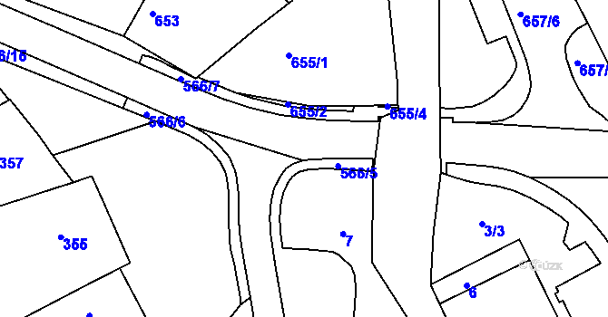 Parcela st. 566/14 v KÚ Tupesy na Moravě, Katastrální mapa
