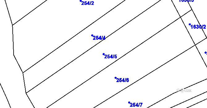 Parcela st. 254/5 v KÚ Bumbalka, Katastrální mapa
