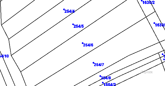 Parcela st. 254/6 v KÚ Bumbalka, Katastrální mapa