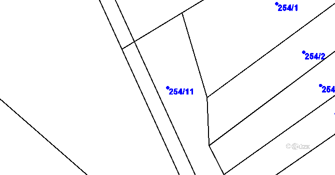 Parcela st. 254/11 v KÚ Bumbalka, Katastrální mapa