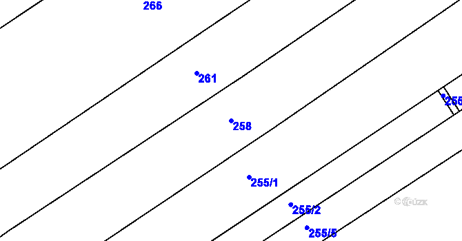 Parcela st. 258 v KÚ Bumbalka, Katastrální mapa