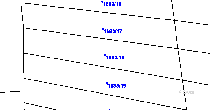 Parcela st. 1683/18 v KÚ Bumbalka, Katastrální mapa