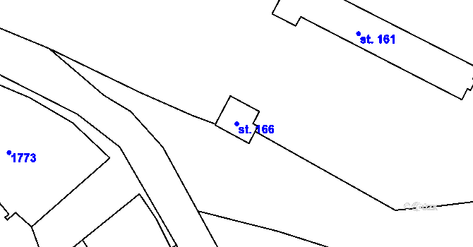 Parcela st. 166 v KÚ Bumbalka, Katastrální mapa