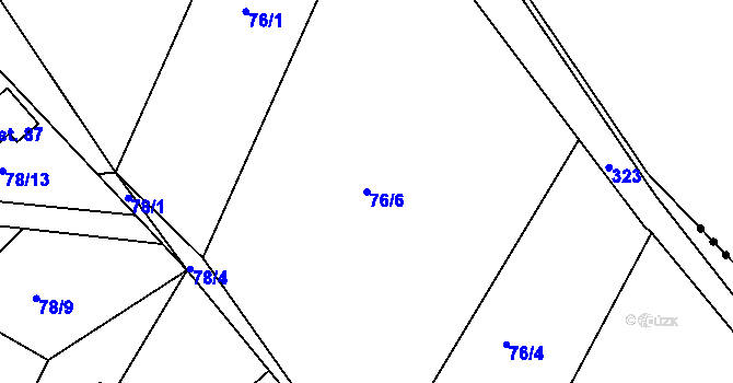 Parcela st. 76/6 v KÚ Rašovy, Katastrální mapa