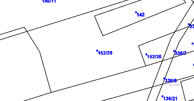 Parcela st. 152/29 v KÚ Rašovy, Katastrální mapa