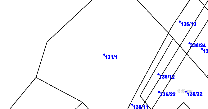 Parcela st. 131/1 v KÚ Rašovy, Katastrální mapa