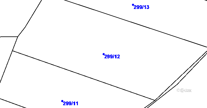 Parcela st. 299/12 v KÚ Rašovy, Katastrální mapa