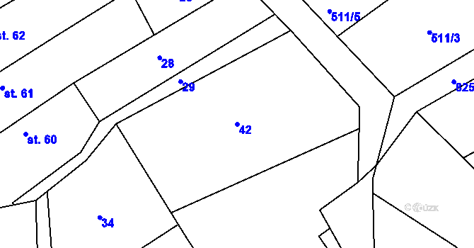 Parcela st. 42 v KÚ Turkovice u Přelouče, Katastrální mapa