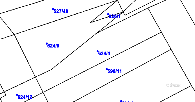 Parcela st. 624/1 v KÚ Turkovice u Přelouče, Katastrální mapa