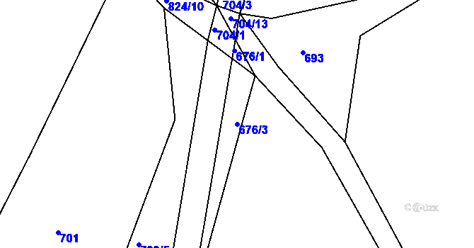Parcela st. 676/3 v KÚ Turkovice u Přelouče, Katastrální mapa