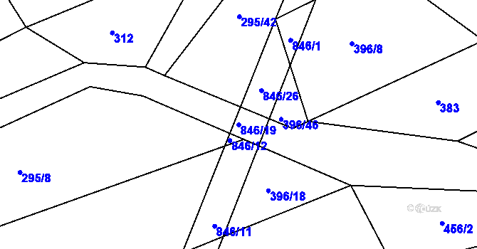 Parcela st. 846/19 v KÚ Turkovice u Přelouče, Katastrální mapa