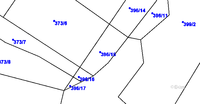 Parcela st. 396/15 v KÚ Turkovice u Přelouče, Katastrální mapa