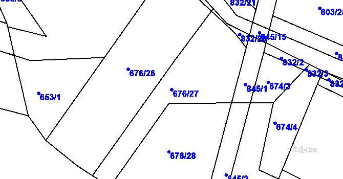 Parcela st. 676/27 v KÚ Turkovice u Přelouče, Katastrální mapa