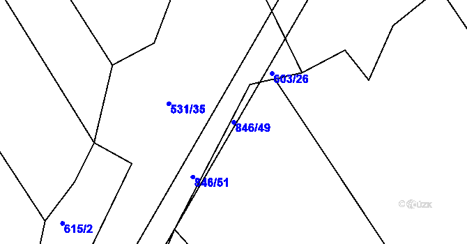 Parcela st. 846/49 v KÚ Turkovice u Přelouče, Katastrální mapa